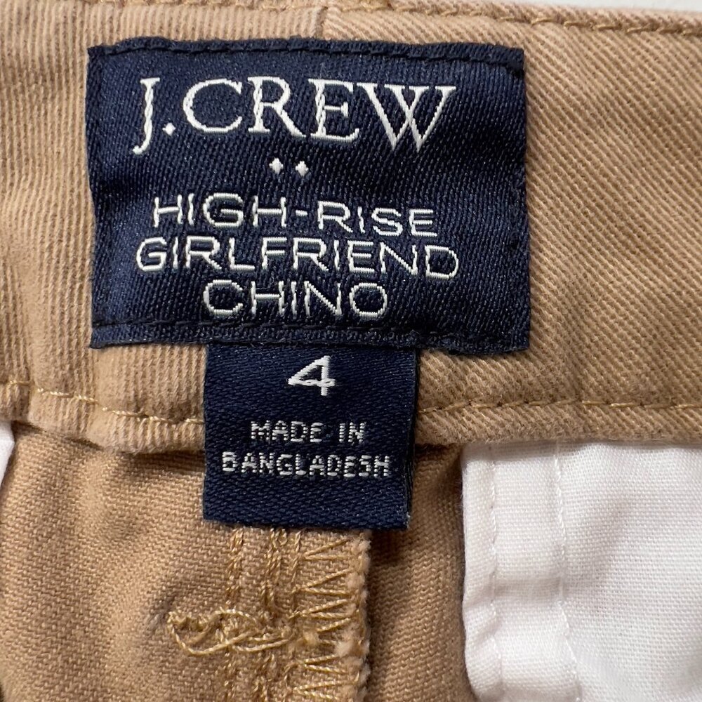 J.Crew High-Rise Girlfriend Chino Pants Khaki Tan Size 4 - Picture 8 of 13